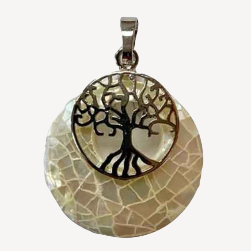 Mother of Pearl with Tree of Life Pendant by HarleyRae