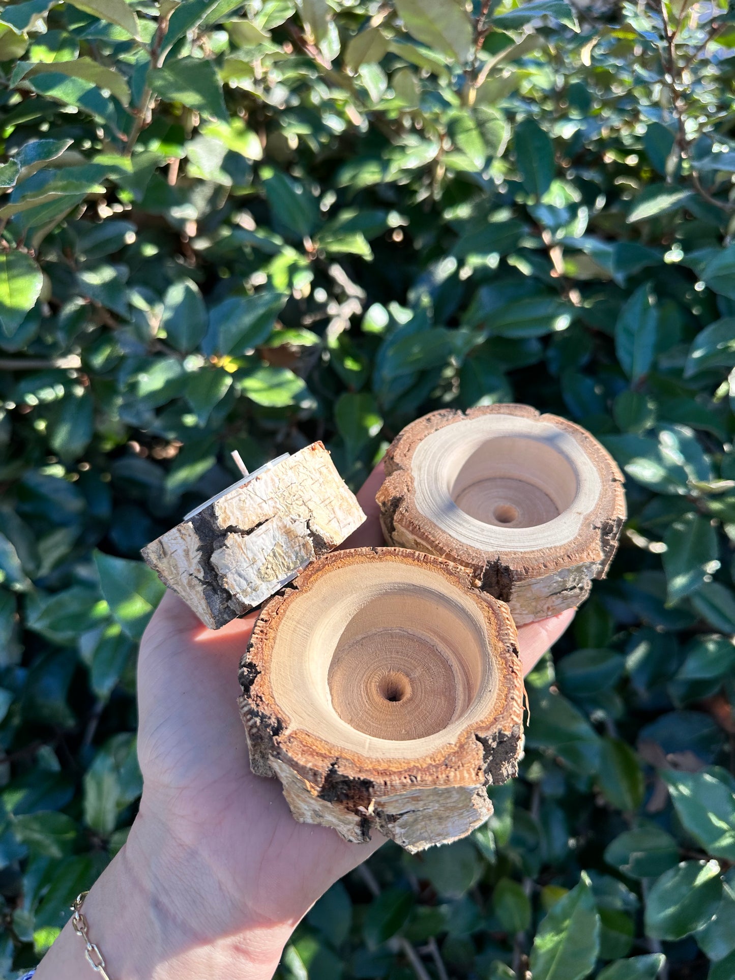 WHITE BIRCH TEA LIGHT CANDLE HOLDER