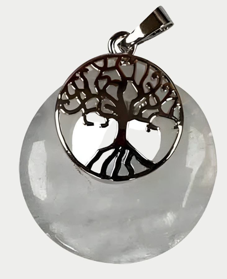 Clear Quartz with Tree of Life Pendant by HarleyRae