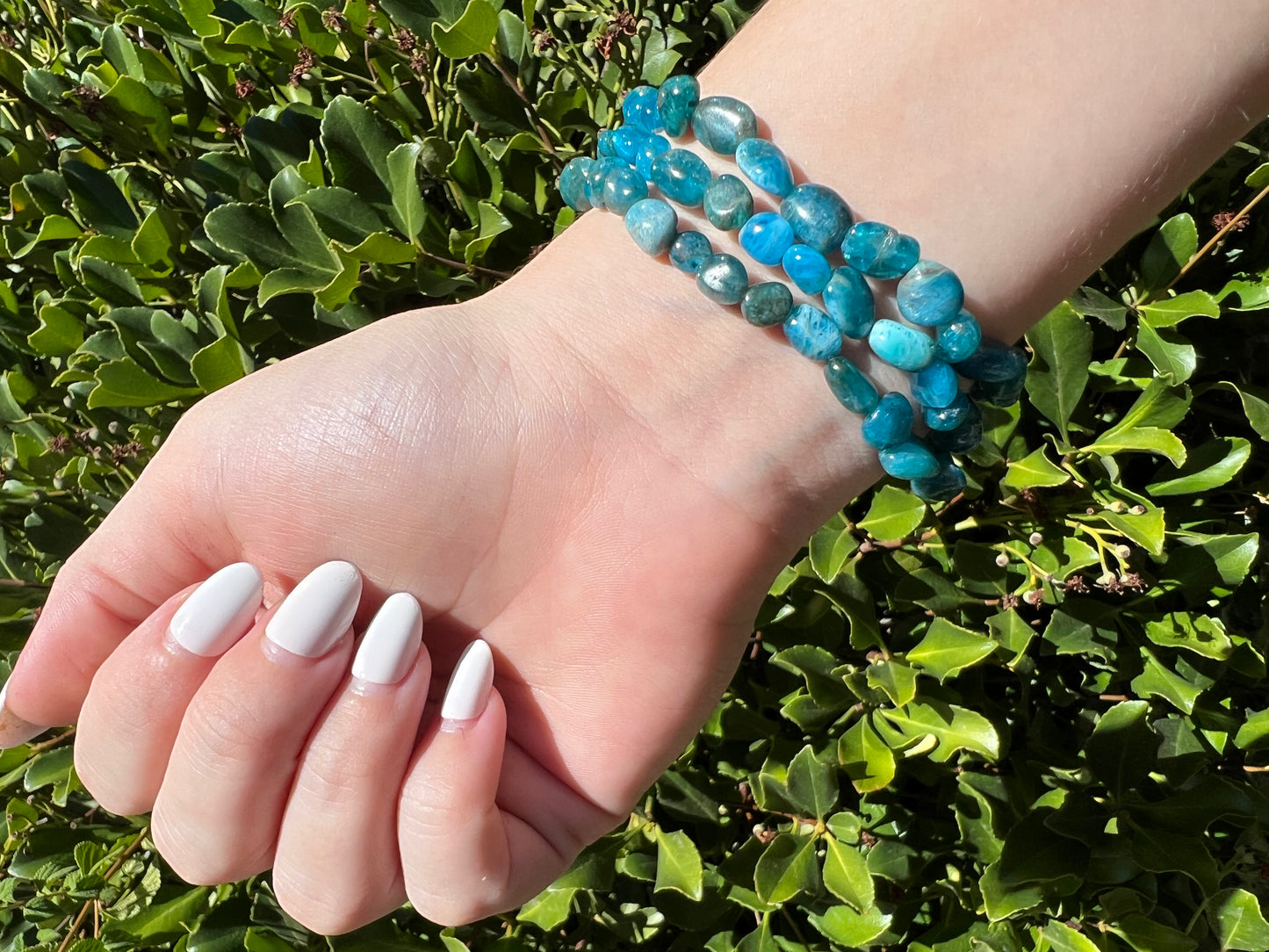 BLUE APATITE NUGGET BRACELET