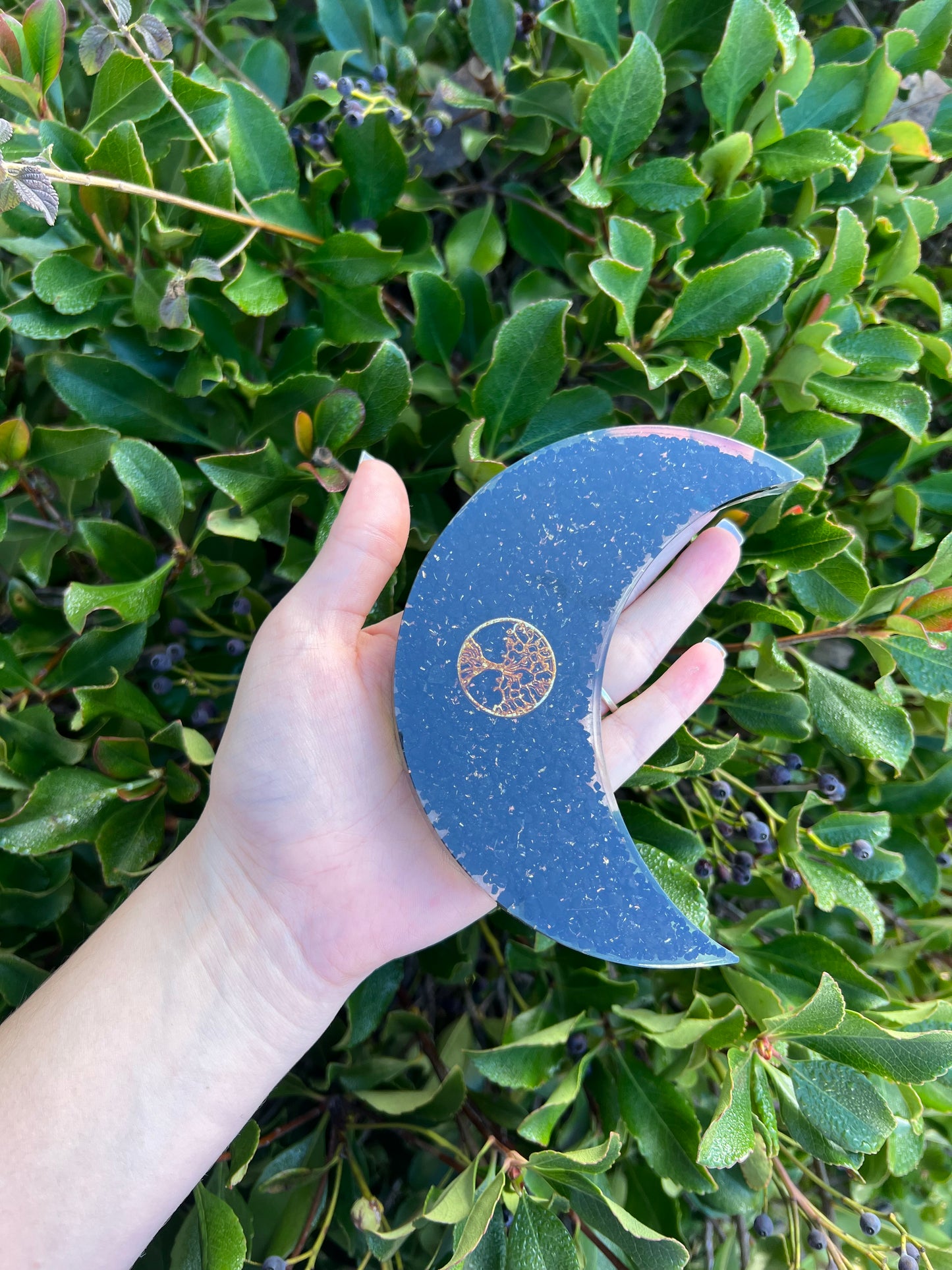 SHUNGITE TREE OF LIFE ORGONITE MOON