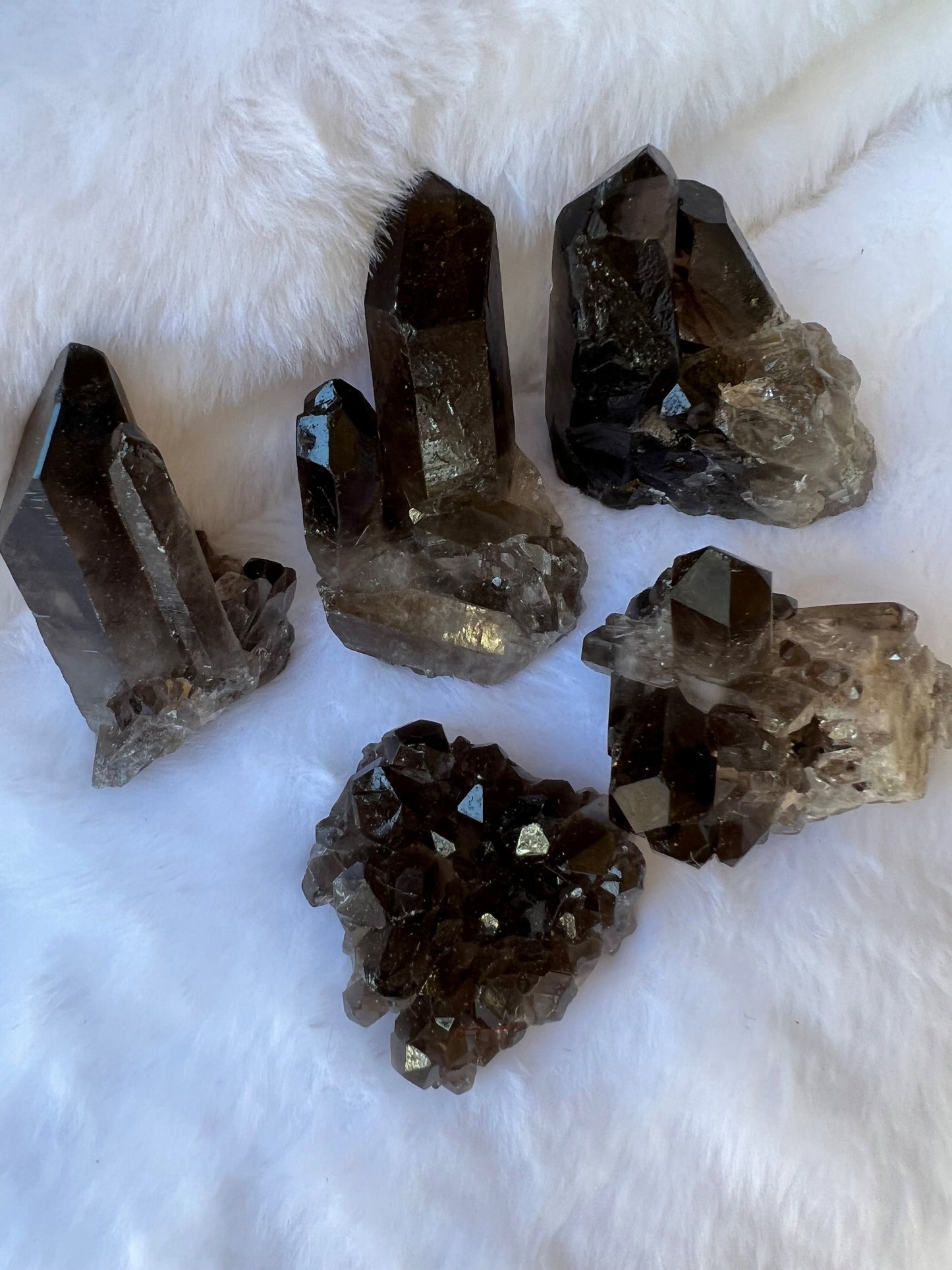 SMOKY QUARTZ CLUSTERS 2-3"