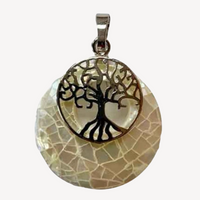Mother of Pearl with Tree of Life Pendant by HarleyRae