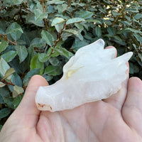 CLEAR QUARTZ DRAGON SKULL