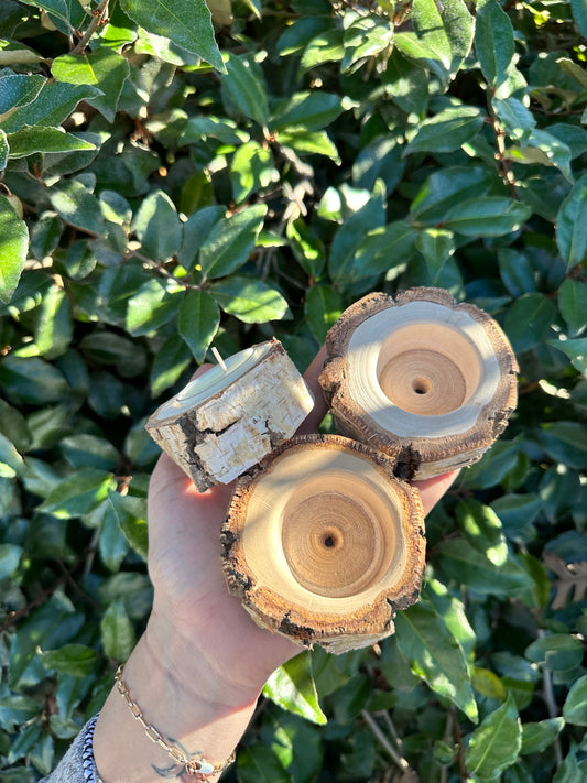 WHITE BIRCH TEA LIGHT CANDLE HOLDER