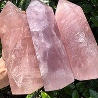 LARGE ROSE QUARTZ TOWER