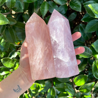 LARGE ROSE QUARTZ TOWER
