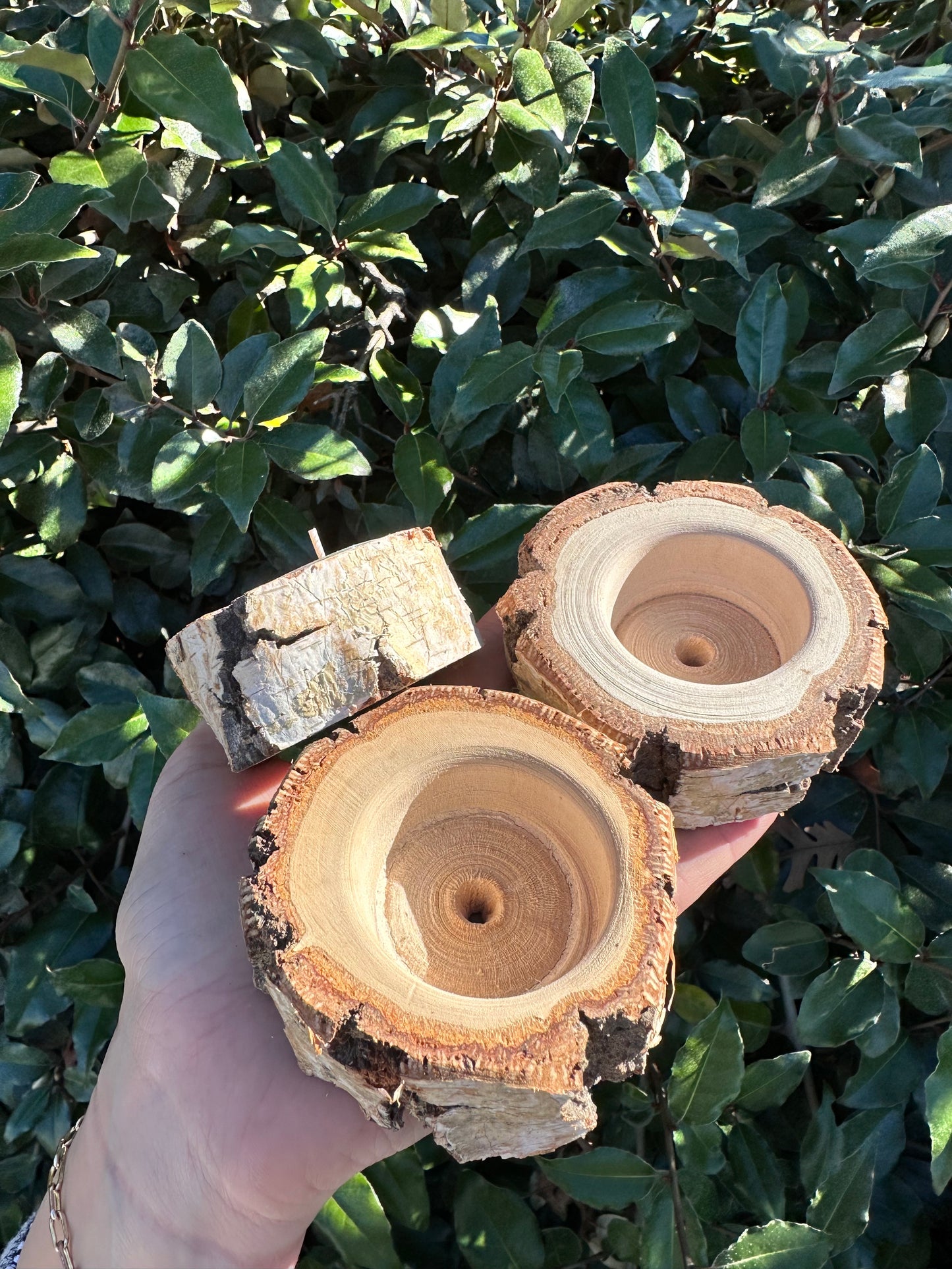 WHITE BIRCH TEA LIGHT CANDLE HOLDER