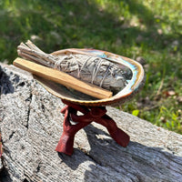 Wooden Tripod Stand for Abalone Shells, Crystals, and Spheres