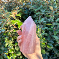 LARGE ROSE QUARTZ TOWER