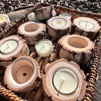 WHITE BIRCH TEA LIGHT CANDLE HOLDER
