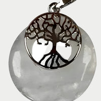 Clear Quartz with Tree of Life Pendant by HarleyRae