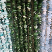 GREEN JADE CHIP NECKLACE 30-32"