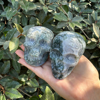 MOSS AGATE SKULL