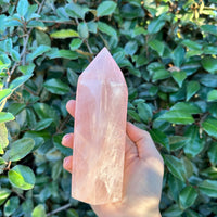 LARGE ROSE QUARTZ TOWER
