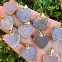 DRUZY AGATE HEART PENDANT