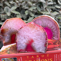 PINK AGATE GEODE CANDLE HOLDER