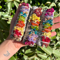 Organic 7 Chakra White Sage with SINUATA Flowers