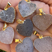 DRUZY AGATE HEART PENDANT