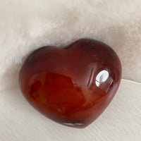 CARNELIAN HEART SHAPED PALM STONE