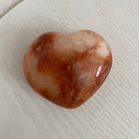 CARNELIAN HEART SHAPED PALM STONE