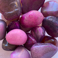 PURPLE PINK AGATE TUMBLED STONE large