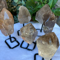 SMOKY QUARTZ TOP POLISHED POINTS WITH STAND