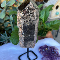SMOKY QUARTZ TOWER WITH STAND