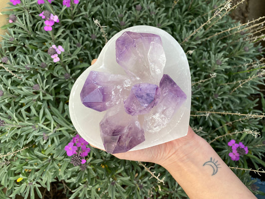 AMETHYST RAW CUT TOP POLISHED POINTS