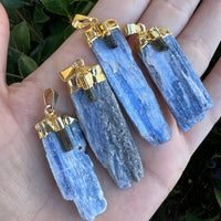 KYANITE PENDANT WITH TOURMALINE (gold Plated)