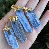 KYANITE PENDANT WITH TOURMALINE (gold Plated)