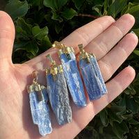 KYANITE PENDANT WITH TOURMALINE (gold Plated)