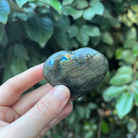 LABRADORITE HEART SHAPED PALM STONE