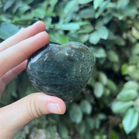 LABRADORITE HEART SHAPED PALM STONE