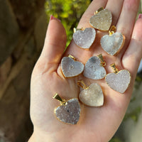 DRUZY AGATE HEART PENDANT
