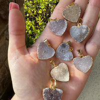DRUZY AGATE HEART PENDANT