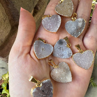 DRUZY AGATE HEART PENDANT
