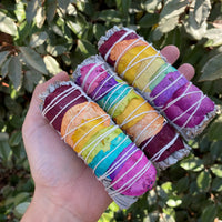 CHAKRA WHITE SAGE WITH ROSE PETALS SMUDGE STICK