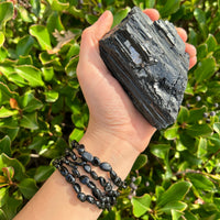 BLACK TOURMALINE NUGGET BRACELET