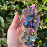 TITANIUM RAINBOW AURA QUARTZ POLISH POINT CYLINDER
