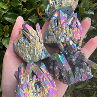 TITANIUM RAINBOW AURA QUARTZ CLUSTER