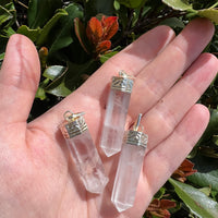 CLEAR QUARTZ PENCIL PENDANT