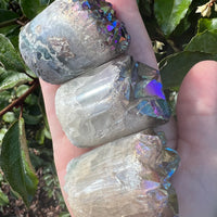 TITANIUM RAINBOW AURA QUARTZ POLISH POINT CYLINDER