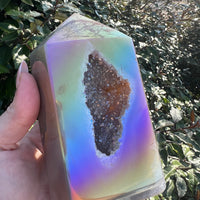 TITANIUM RAINBOW AURA AGATE DRUZY TOWER