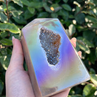 TITANIUM RAINBOW AURA AGATE DRUZY TOWER