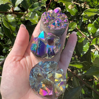 TITANIUM RAINBOW AURA QUARTZ POLISH POINT CYLINDER