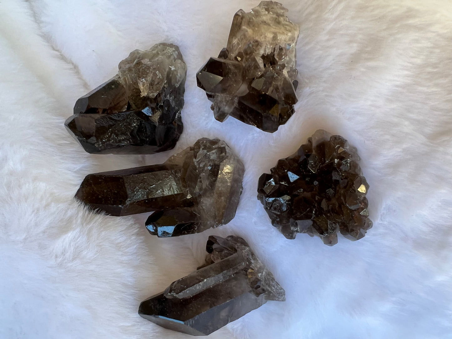 SMOKY QUARTZ CLUSTERS 2-3"